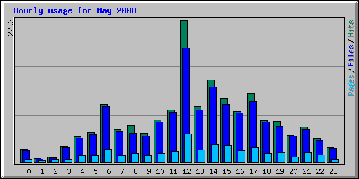 Hourly usage for May 2008