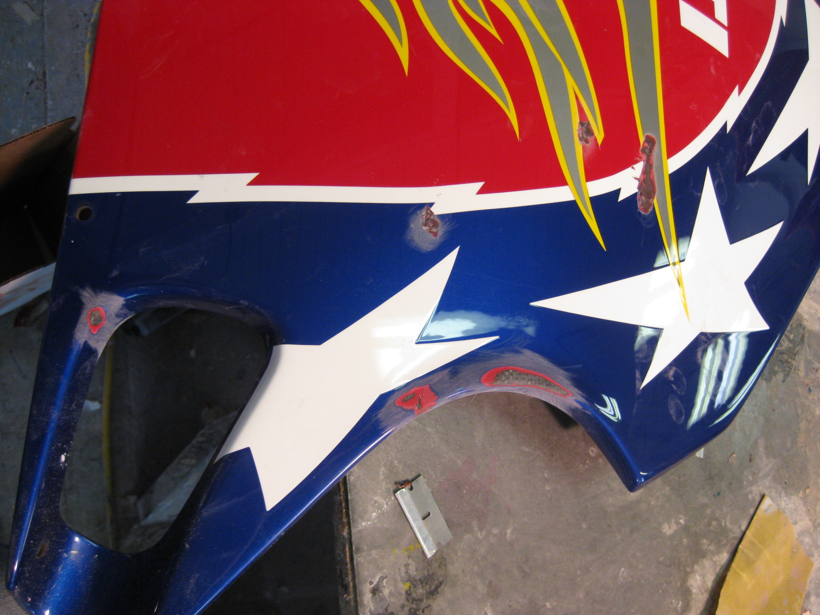 Prep of the damaged areas